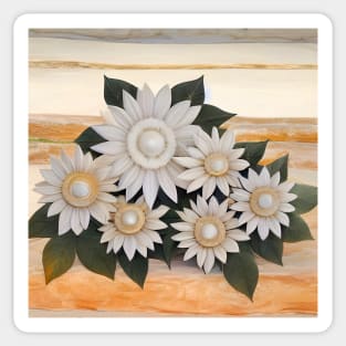 Daisies with Pearl Centers Sticker